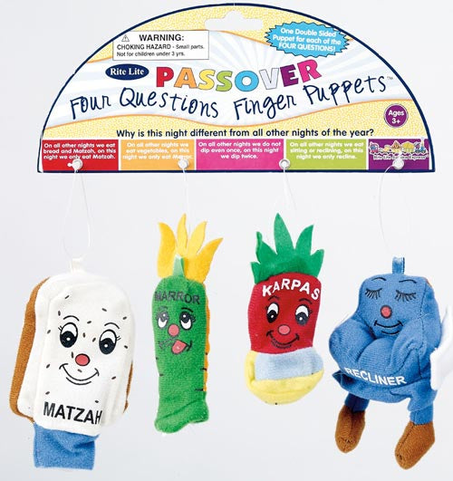 Passover four questions finger puppets