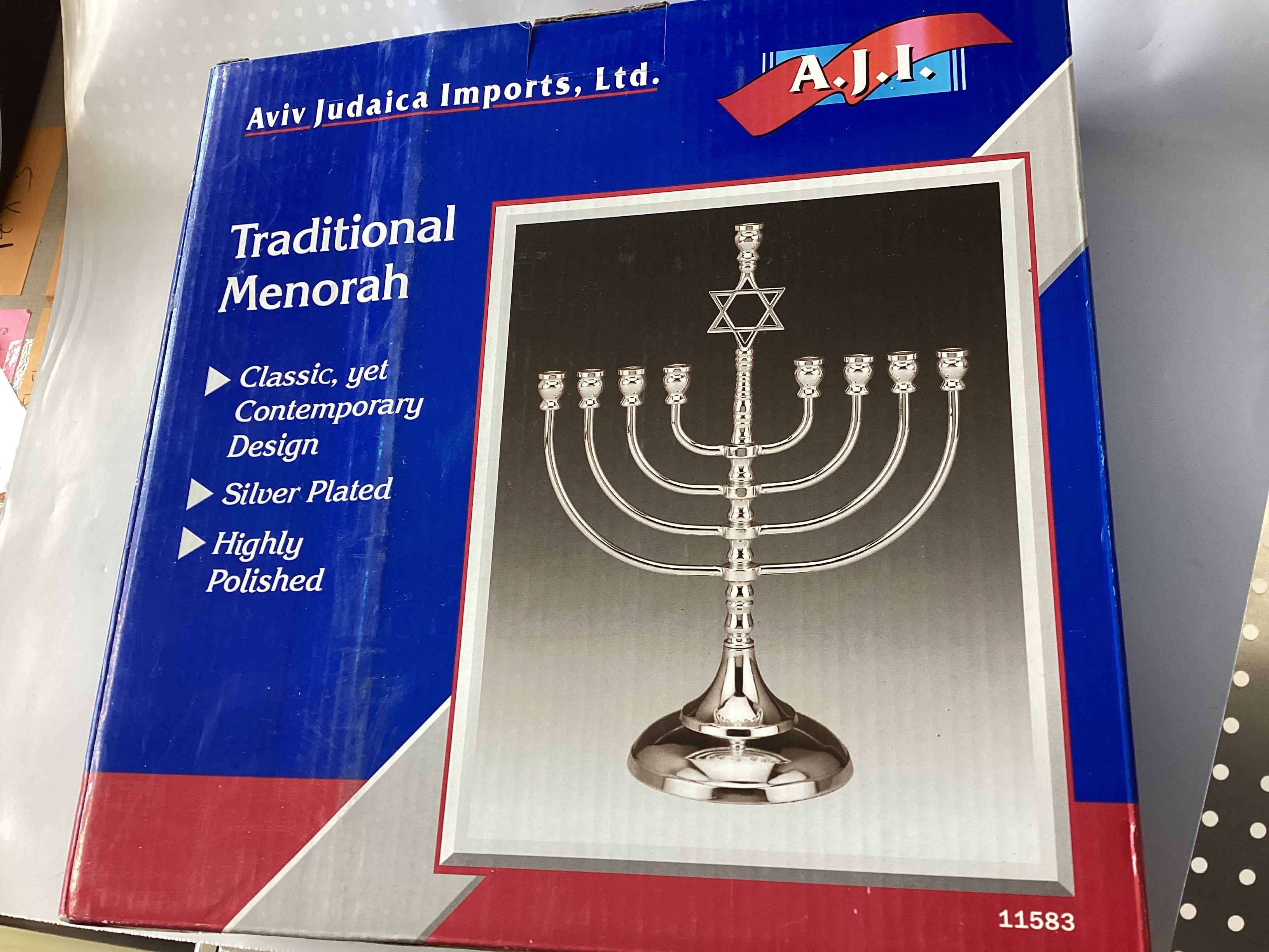 Traditional menorah aviv Judaica