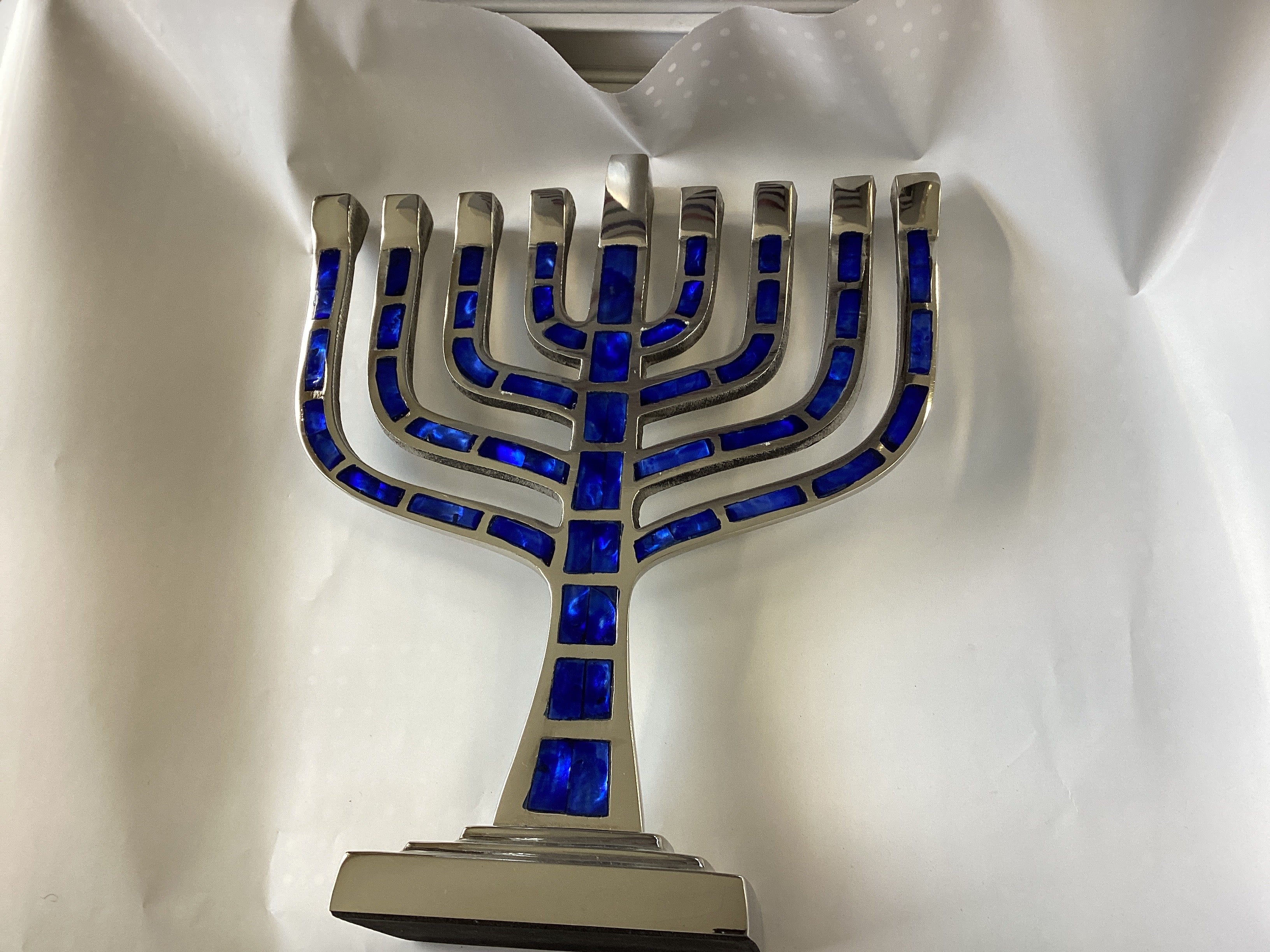 Menorah jewelled inlay#10038