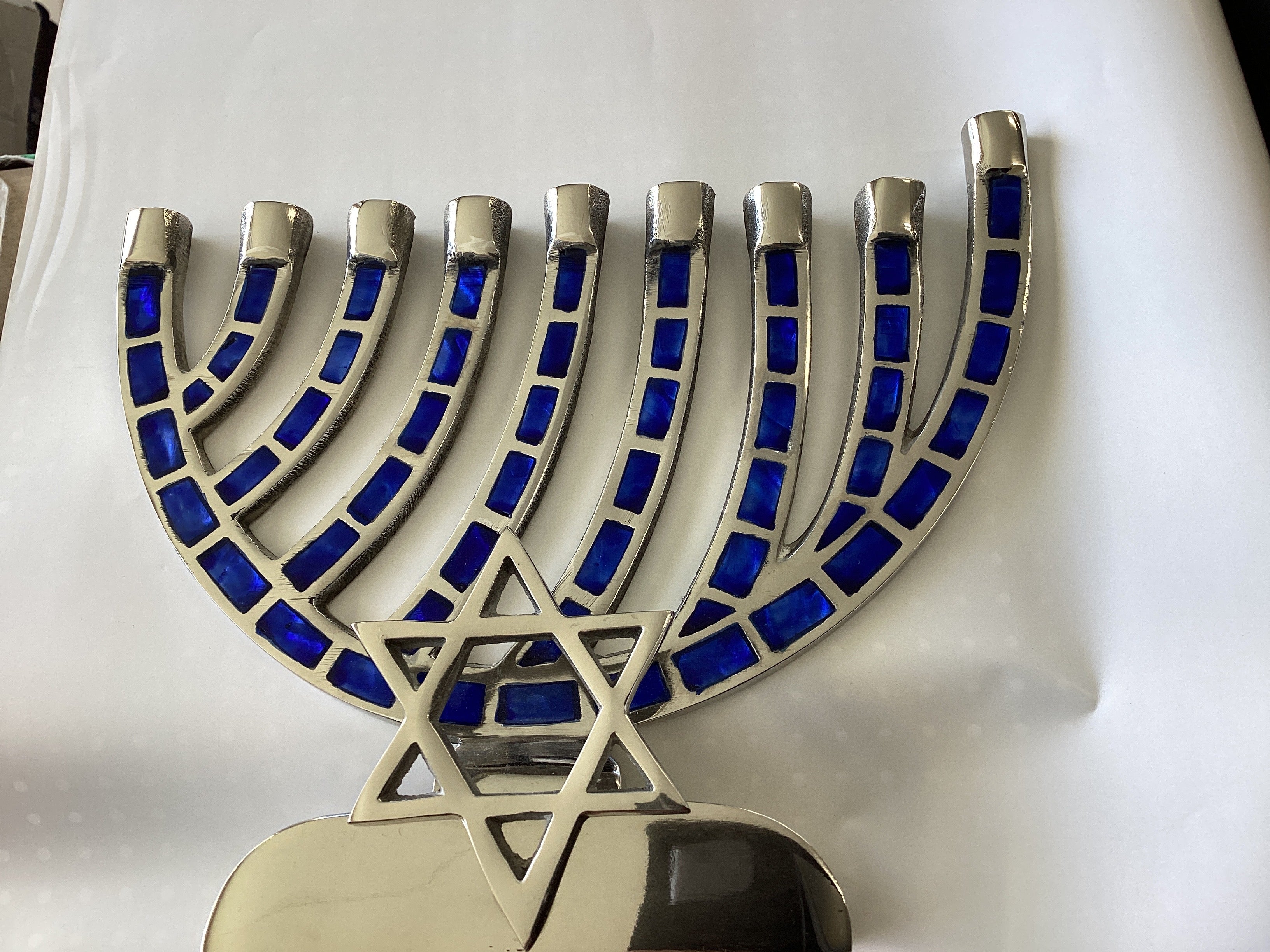 Menorah blue mosaic#10034