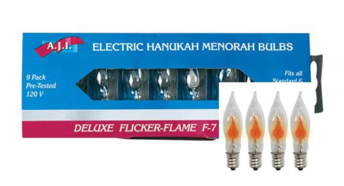 Electric Chanukah menorah bulbs