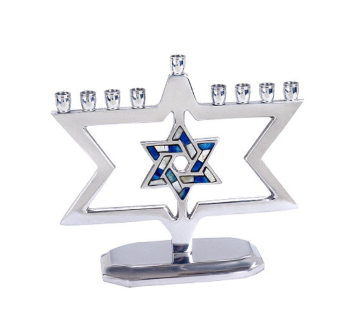 Aluminum Chanukah menorah m-4816