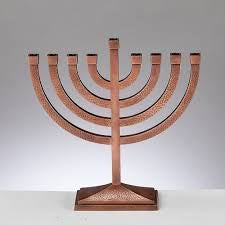 Hammered copper menorah