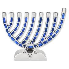 Menorah blue mosaic#10034