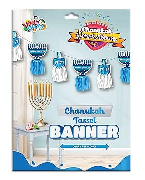 Chanukah tassle banner#78262a