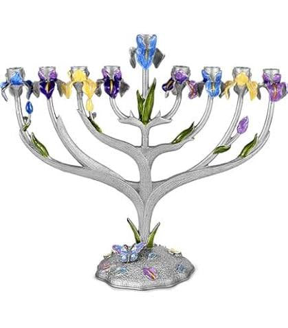 Floral iris menorah