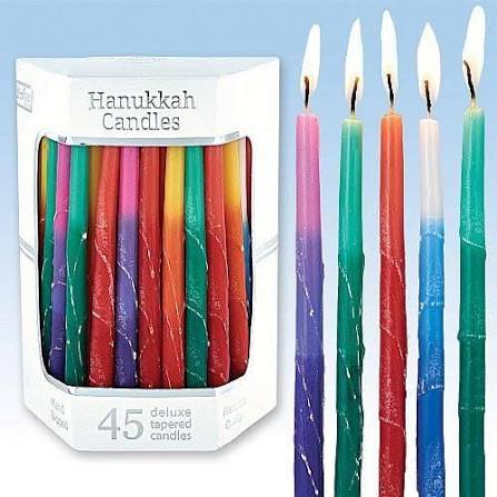 Deluxe assorted multi splash Chanukah candles