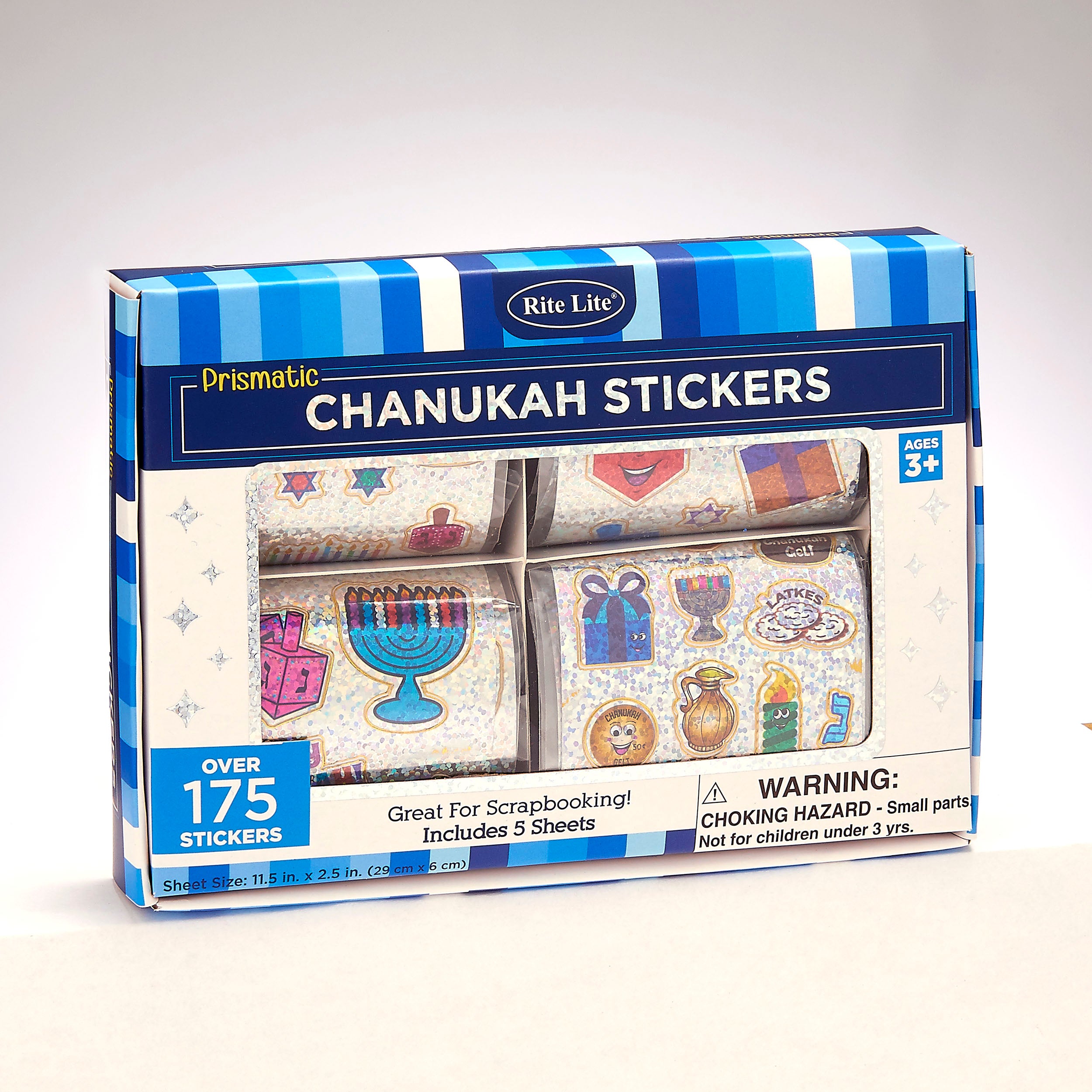 Prismatic Chanukah stickers